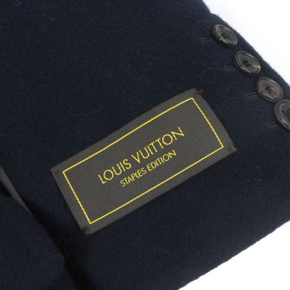 Louis Vuitton 22AW Hjc55e 100% Wool Lining Monogram Chester Coat Navy 44 With