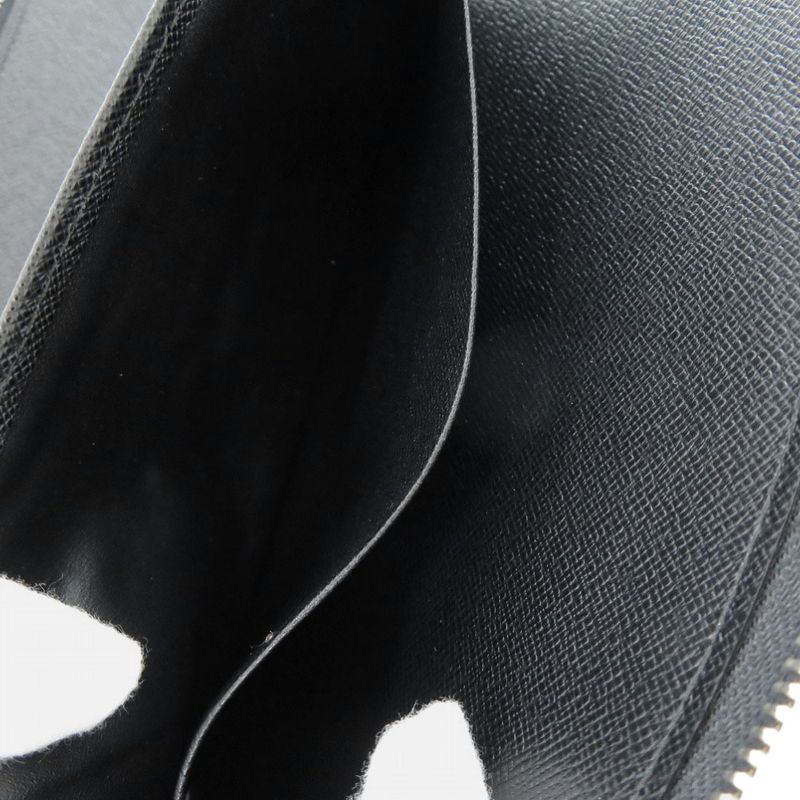 Louis Vuitton Organizer Athol Taiga M30652 Taiga Leather Black Long Wallet