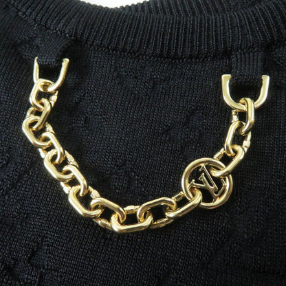 Louis Vuitton Silk Embossed Monogram Sporty Tank Top Black Red Gold Hardware S