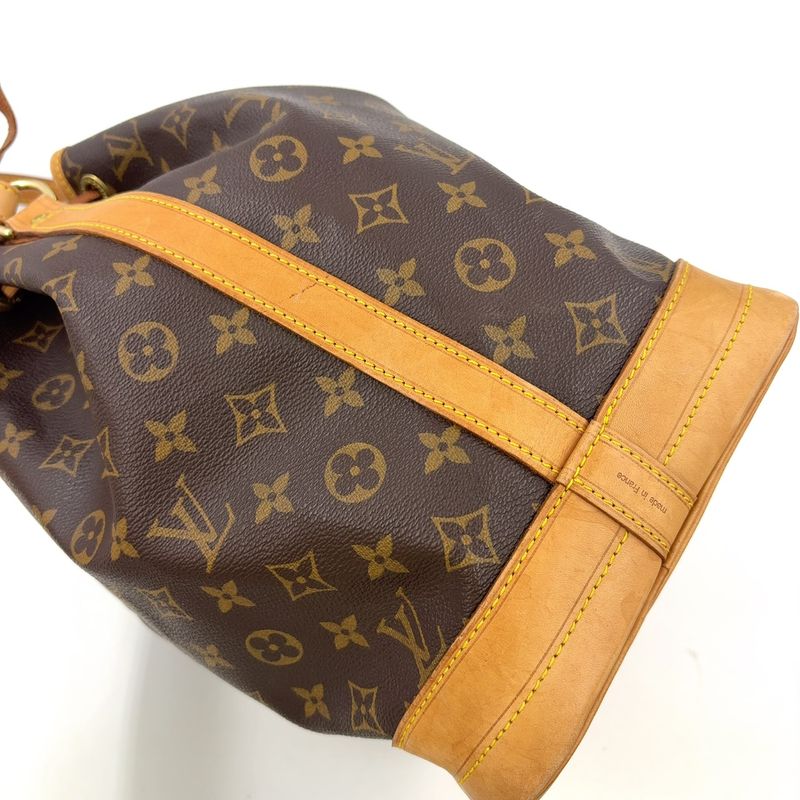 Louis Vuitton Noe Monogram Leather × PVC Brown Shoulder Bag Gold M42224