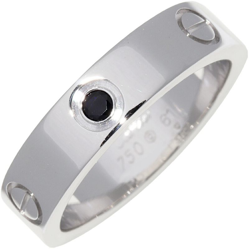 Cartier Ring 18K White Gold Black Sapphire 1P Love Ring B40771