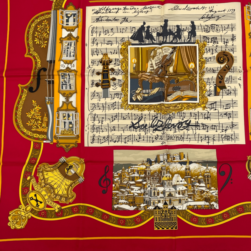 Hermes Carre 90 In Salzburg Red Scarf In Salzburg Silk