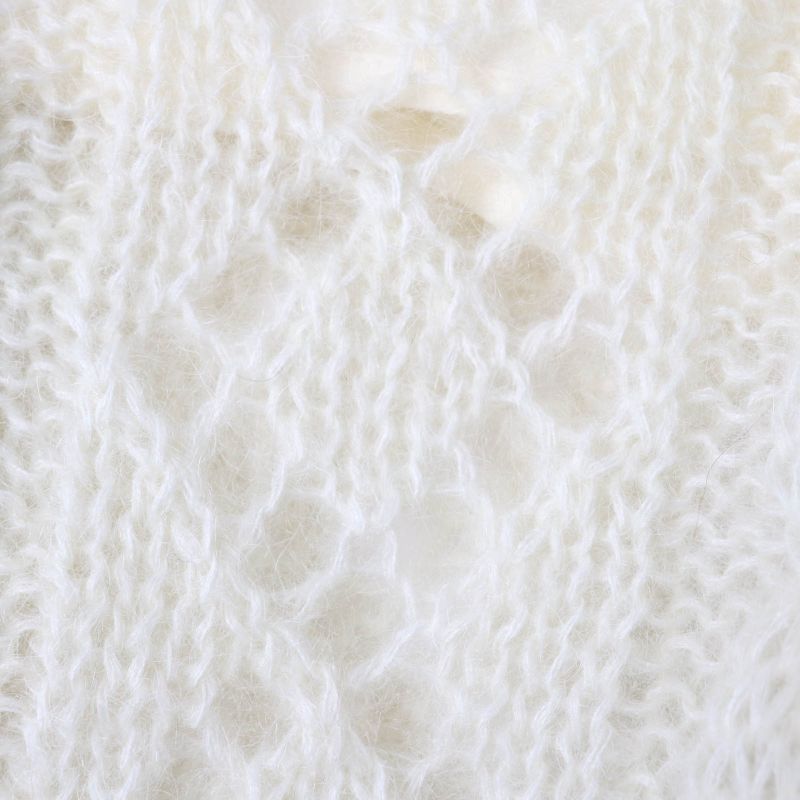 Gucci×adidas 721504 Trefoil Three Stripes Mohair Knit Pants Ivory Black XS Made