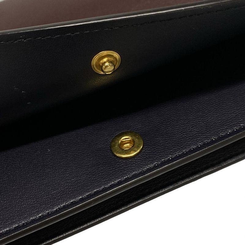 Celine Flamed Evening Clutch Dark Navy And Bordeaux Chain Shoulder/2way Leather