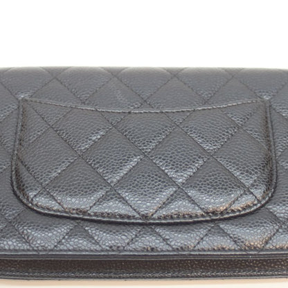 Chanel Ap0250 No 27 Black Caviar Ghardware Chain Wallet