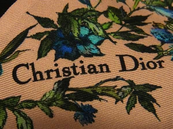 Christian Dior Christian Dior 100% Silk Flower Tulle Ribbon Scarf Pink Beige