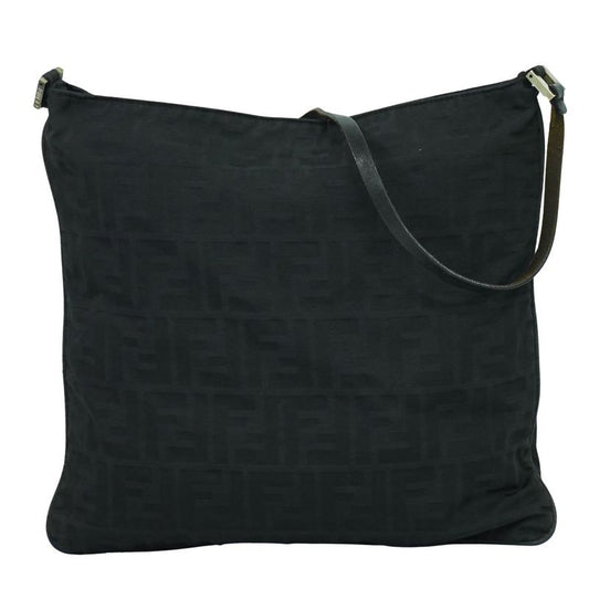 Authentic Fendi Zucca Shoulder Bag Canvas Black Zucca Bag Pre-owned [follow-up