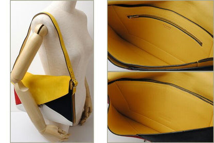 Celine Shoulder Bag Clutch Bag 2way Celine 171953 Yellow With Strap