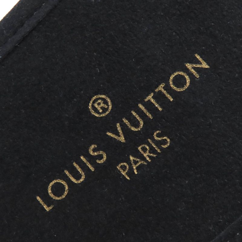 Louis Vuitton LV Sweet Line Logo Embroidery Satin Slippers Room Shoes Black