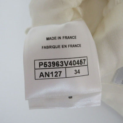 16ss Chanel Flower Print Gathered Skirt Bottoms White Half Length Size 34