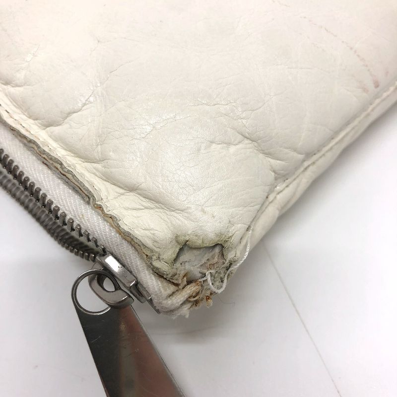 Bottega Veneta Clutch Bag Maxi Intrecciato Leather White