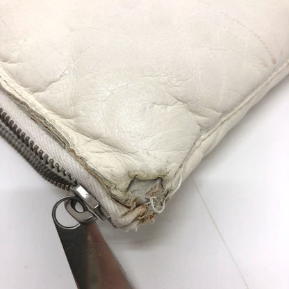 Bottega Veneta Clutch Bag Maxi Intrecciato Leather White