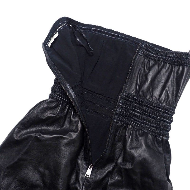 Fendi Dress Size 38 Sheepskin Lamb Leather Bare Top Dress Made In Italy