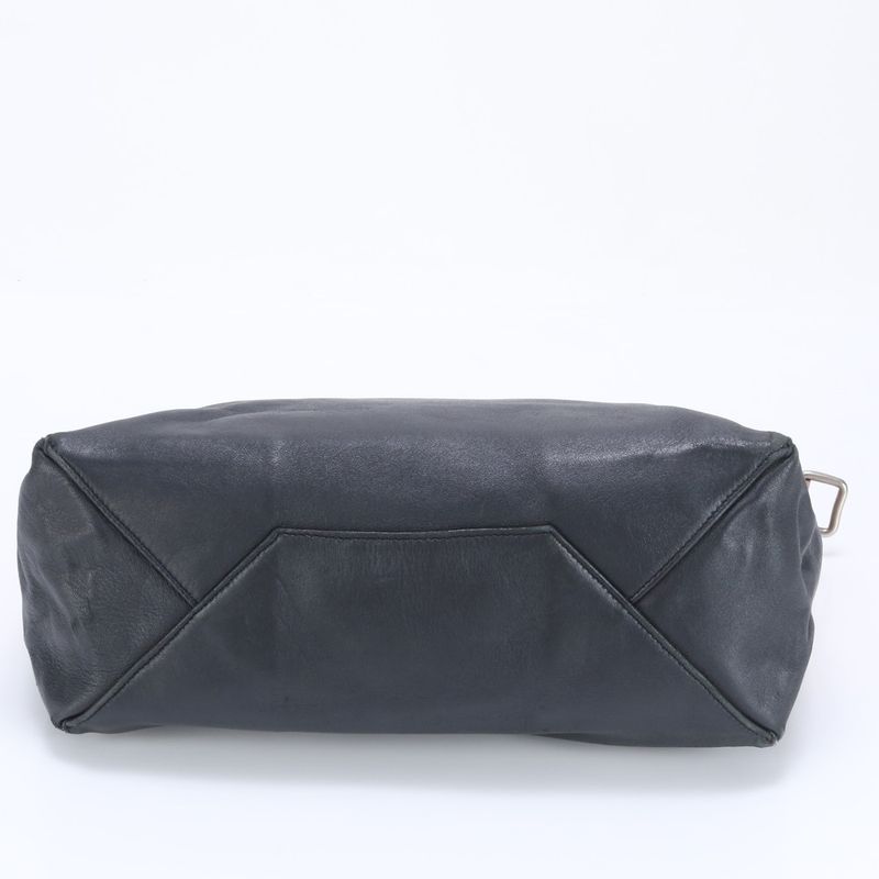 Celine Horizontal Hippo Leather Tote Bag Shoulder Hand Beige Black Bicolor