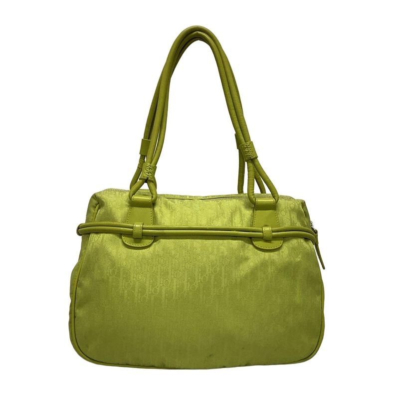 Dior/christian Dior Handbag Trotter Light Green Ribbon Leather