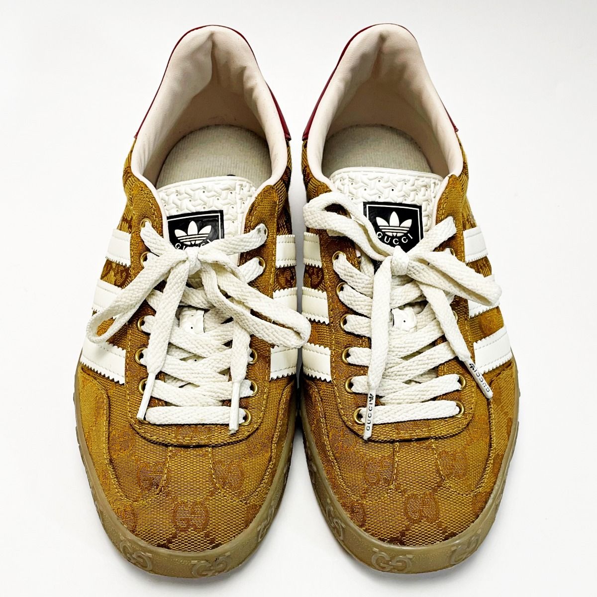 Gucci Adidas Collaboration Gazelle Sneakers Brown GG Supreme Size 23.5cm