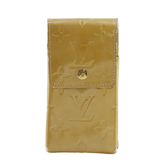 Louis Vuitton Green Cigarette Case M91048 Monogram Vernis Beige Th0021 Ladies