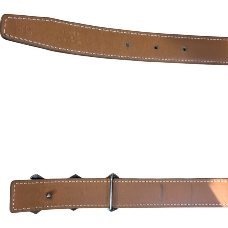 Hermes Vintage Touareg Buckle Leather Belt Men's Black 85cm (33.46in) 24mm