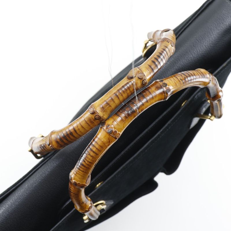 Gucci Bamboo Tote Old Gucci Suede Black Women's Tote Bag