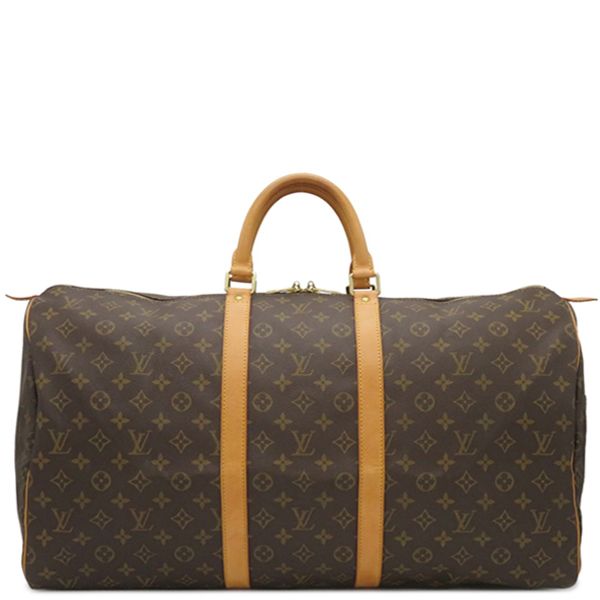 Louis Vuitton Boston Bag Keepall 55 Monogram Canvas Monogram Gold Hardware