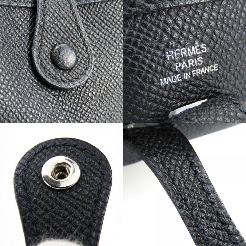 Hermes Shoulder Bag Evelyn TPM Vaux Epson Black Silver Hardware 16 X Engraved