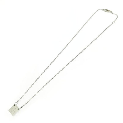 Gucci Silver Logo Square Plate Necklace 6.0g 925 Engraved 407864 Necklace