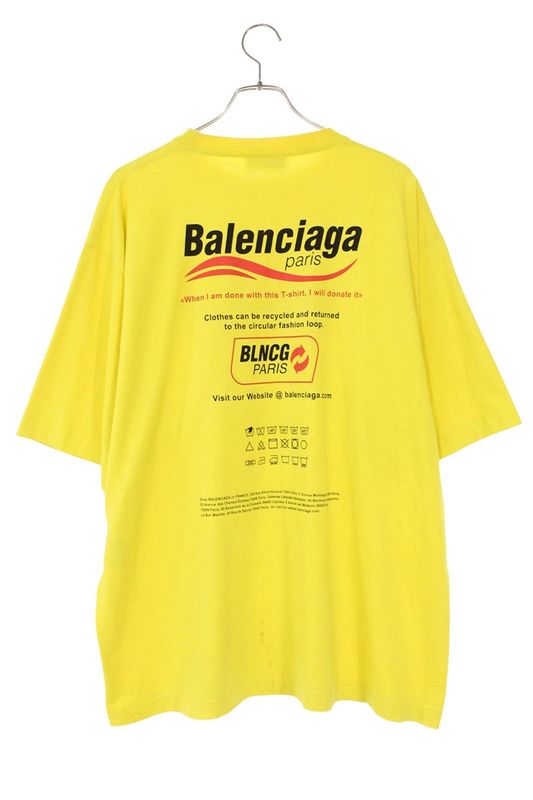 Balenciaga 21AW 651795 Tkvf8 Dry Clean Logo Print T-shirt Men XXS