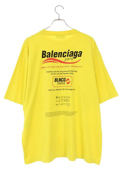 Balenciaga 21AW 651795 Tkvf8 Dry Clean Logo Print T-shirt Men XXS