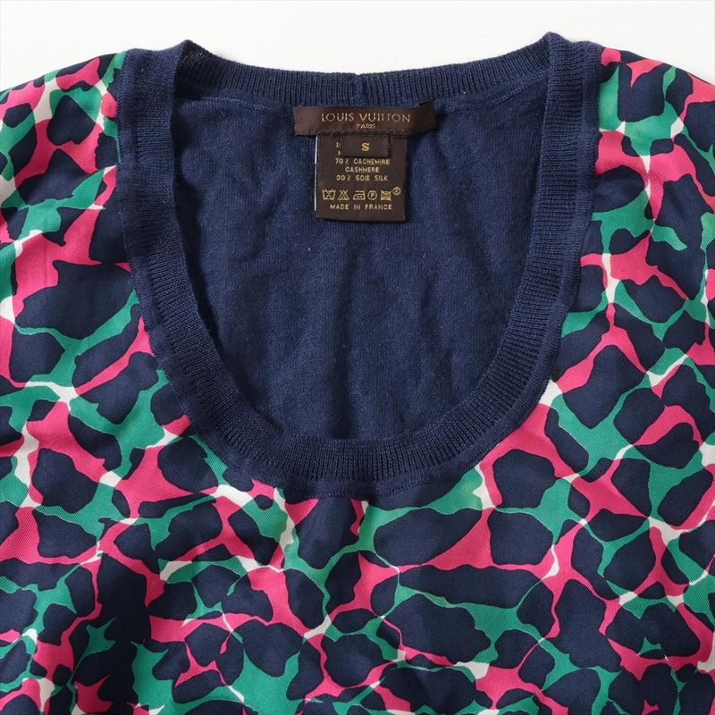 Louis Vuitton Silk And Cashmere Set-up S 34 Leopard Print Multicolor Made In