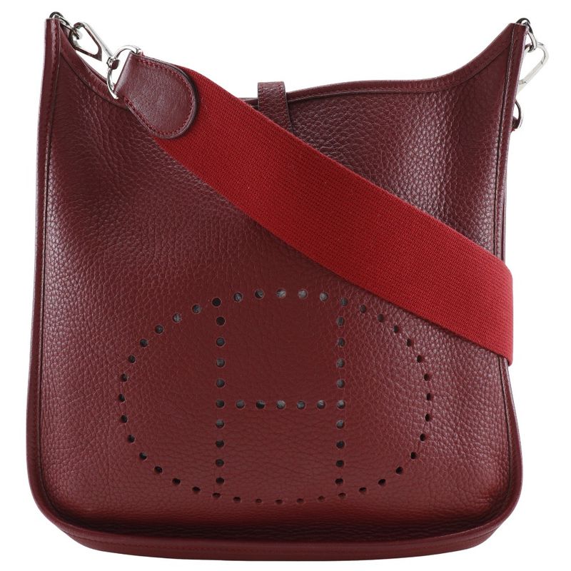 Hermes Evelyn 2PM Taurillon Clemence Red/silver Hardware □J Ladies Shoulder Bag