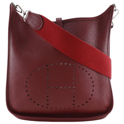 Hermes Evelyn 2PM Taurillon Clemence Red/silver Hardware □J Ladies Shoulder Bag