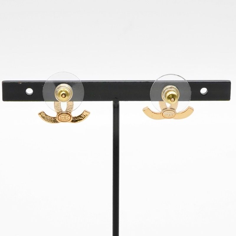 Chanel Earrings Earring Gold Coco Mark Matelasse