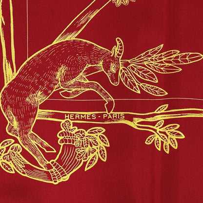 Hermes Scarf Carré 90 Animal Alphabet Animal Alphabet Women's Branded Silk Red