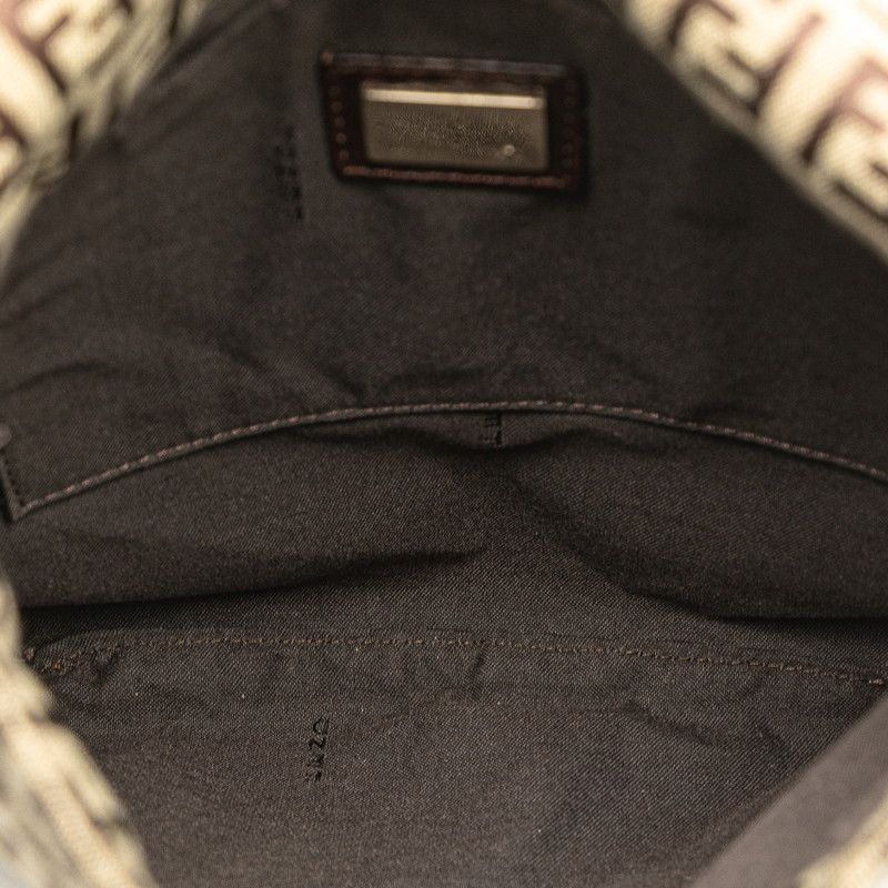 Fendi Zucchino Crossbody Shoulder Bag 8bt075 Brown Canvas Leather Women's Fendi