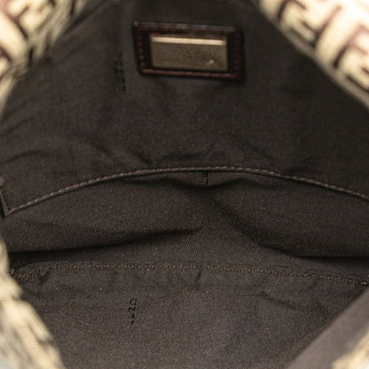 Fendi Zucchino Crossbody Shoulder Bag 8bt075 Brown Canvas Leather Women's Fendi