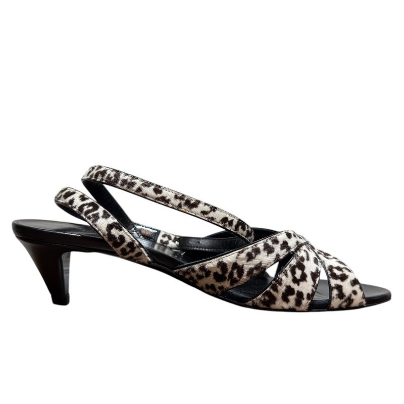 Unused Celine Animal Print Halaco Low Heel Sandals 36.5 Equivalent To 23.5cm