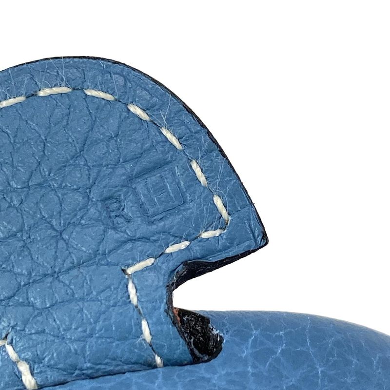 Hermes Shoulder Bag Evelyndu PM Blue Jean Silver Hardware