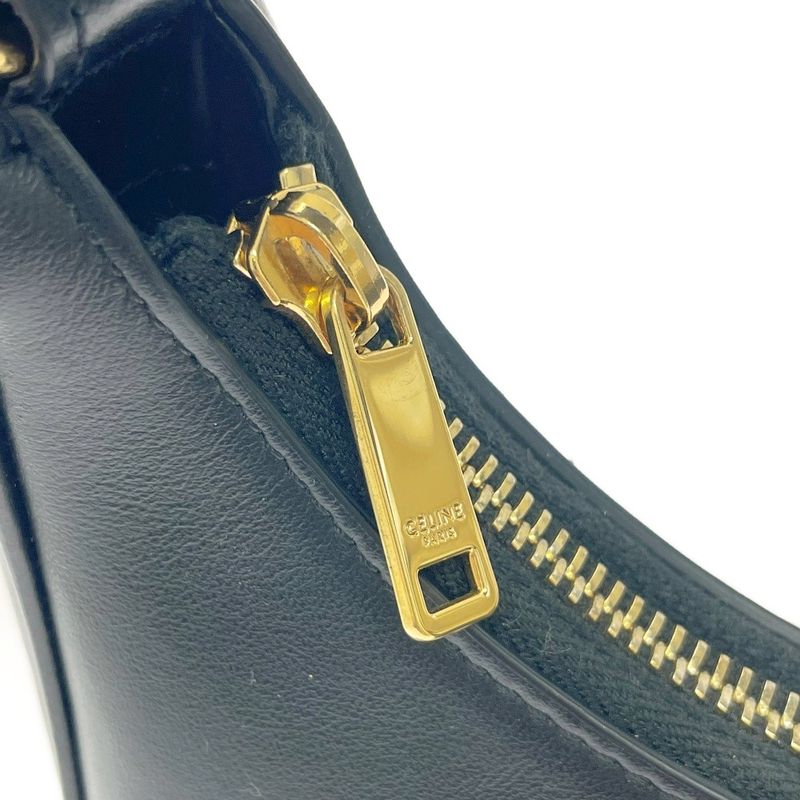 Celine Leather Triomphe Ava Shoulder Bag Black 456032 Shoulder Bag