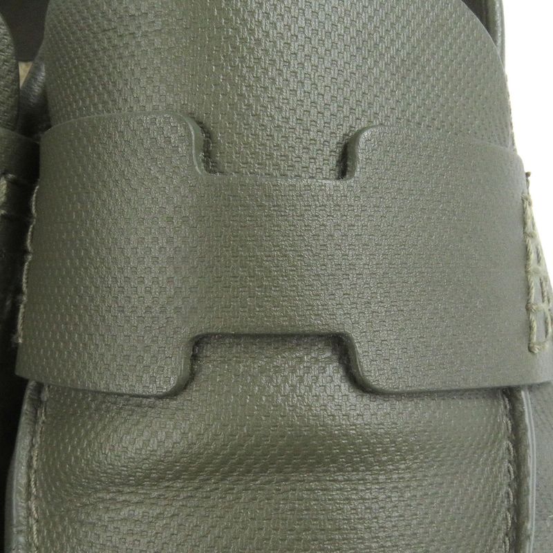 Hermes Trip Leather H Logo Motif Espadrille Moccasin Loafers Khaki 41 Storage