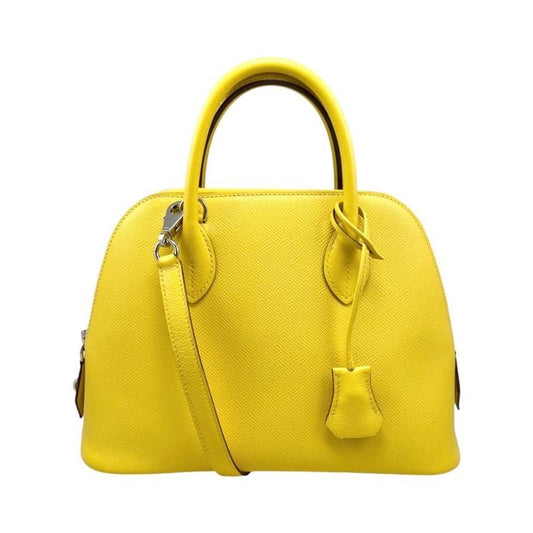 Hermes Handbag Shoulder Bag Bolide 25 B Engraved 1923 Yellow Silver Hardware