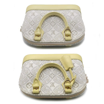 Louis Vuitton Alma BB M53476 Canvas Leather Light Gray Yellow Handbag