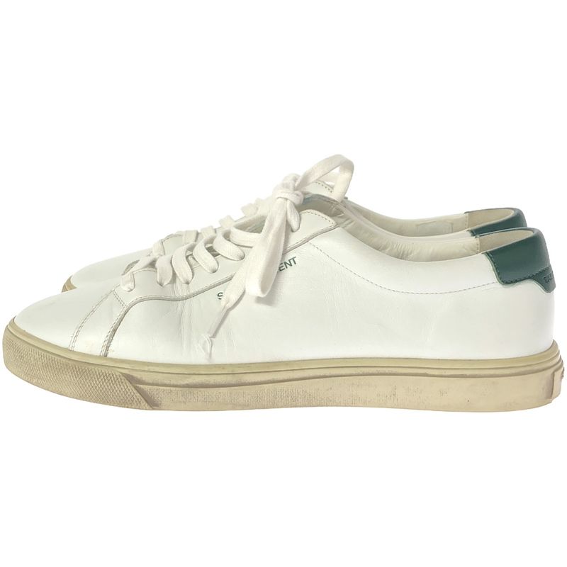 Saint Laurent Paris Andy Andi Leather Low Cut Sneakers 606831 White 37