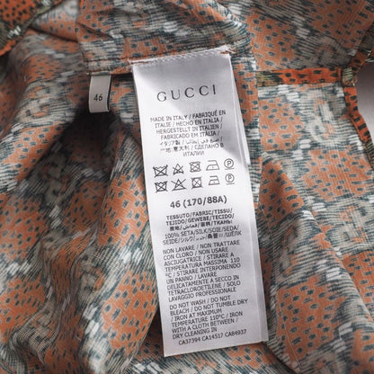 Gucci Short Sleeve Shirt Size 46 (170 88A) GG Logo Open Collar Shirt Made In