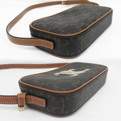 Celine Mini Camera Triomphe Shoulder Bag Pouch Bag Brown Multicolor