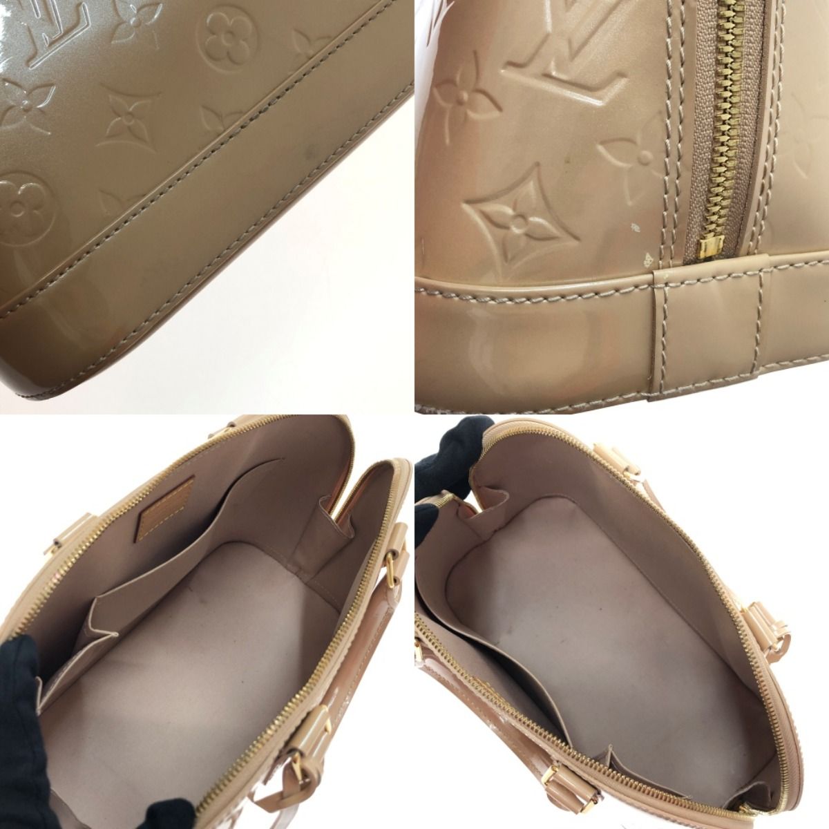 Louis Vuitton Handbag Monogram Vernis Alma PM M90170 Dune