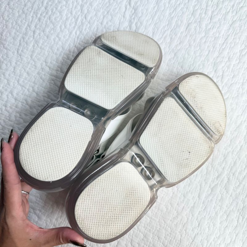 Prada Logo Thick Bottom Cloudbust Air Sandals Sport Sandals Cross Leather White