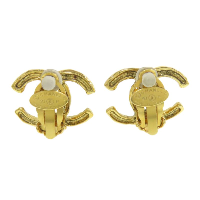 Chanel Coco Mark Earrings Metal Ladies