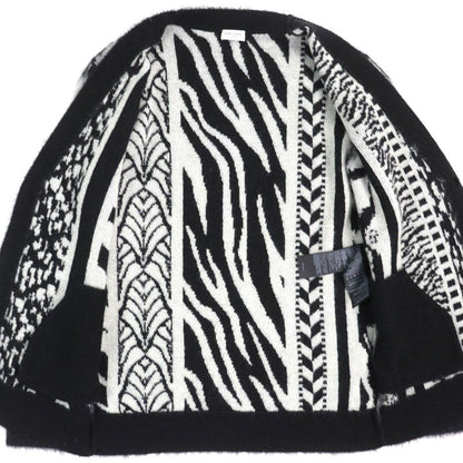 Saint Laurent Paris 21AW 690064 Mohair Cardigan Oversized Black White XS Made