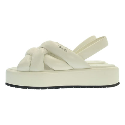 Prada Leather Platform Sandals - 36 1 2 - White - Women's