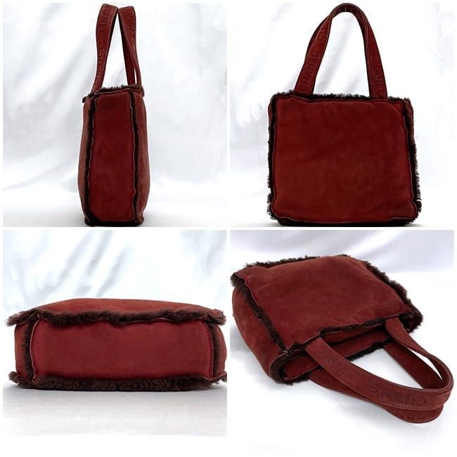 Chanel Mouton Bag Handbag Ec22957 Red Excellent Condition